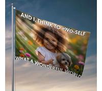 Decorazioni a forma di birra per uomo caverna e io, Think To T/No-Self What A Wonderful World Flag Funny College Decor Man Cave Decoration (120 x 180 cm)