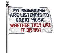 Decorazioni a forma di birra per uomo, con scritta "My Neighbors Are Listening to Great Music", bandierine da giardino per esterni, per camera da letto (30 x 45 cm)