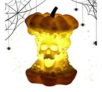Decorazioni a forma di zucca di Halloween, lampada a LED a forma di scheletro a zucca, ornamento per Halloween, decorazione per veranda, cortile, giardino, esterno, vacanze, casa, scrivania e feste