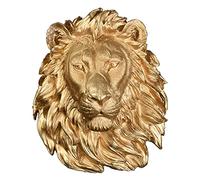 Decorazioni a parete Grande Testa Di Leone D'oro Decorazione Creativa Della Testa Di Animale Da Appendere Alla Parete Ciondolo In Resina