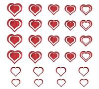 Decorazioni a spirale da appendere a forma di cuore rosso per San Valentino, matrimoni e feste, con design glitterato su entrambi i lati e nastro pre-assemblato per una facile