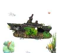 Decorazioni Acquari Naufragi Della Barca - Decorazioni Dell'acquario Di Naufragi Di Barche | Decorazione Del Serbatoio Di Resti Di Una Barca, Decorazione Di Barche Soloz Vintage, Casa Paesaggio