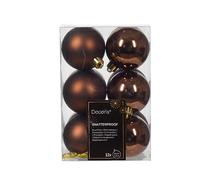 DECORAZIONI ADDOBBI 12 PALLINE DI NATALE D.6CM COLORE BRONZO LUCIDO/OPACO ALBERO