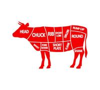 Decorazioni adesive da parete in vinile Diagrammi dei tagli di carne per lo schema della macelleria 48x75.6cm Rimovibile senza lasciare colla Rosa rossa