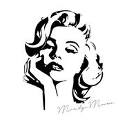Decorazioni adesive da parete in vinile Marilyn Monroe 34x38.7cm Decorazione artistica Nero