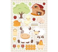 Decorazioni adesive per parete Baby Farm Multicolore