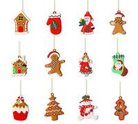 Decorazioni Albero di Natale, 12 Pezzi Figurine Zenzero Pan Ornamento Mini Ciondolo per Casa Decorazioni Natale Regalo