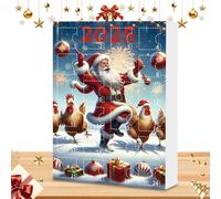 Decorazioni Albero Di Natale - Ciondoli 2D In Acrilico - Calendari ’Avvento Gallina 2025 | Decorazione In Acrilico Per Albero, Parete, Porta, Finestra, Auto | Set Ornamentale Fai-d