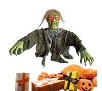 Decorazioni All'aperto di Halloween - Presentazioni Di Fantasma Illuminato, Figure Scheletro Spaventose Zombie Spaventoso con Occhi Brillanti, Un Volto Orrore Verde