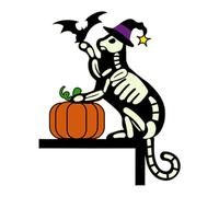 Decorazioni angolari della porta di Halloween - adesivo gatto luminoso in PVC | Glow in the Dark Authesive Decoration | Ornamento horror di lunga durata per angolo finestra del telaio della por