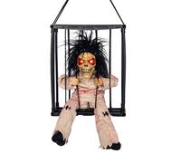 Decorazioni animate di Halloween urlanti, puntello decorativo per Halloween con sensore di movimento, spaventoso teschio gabbia prigioniero infestato decorazione per la casa infestata, fantasma