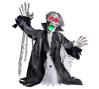 Decorazioni animatronic per Halloween Zombie Groundbreaker per esterni con luce e suono, 2,3 m, movimento e suono, spaventosi oggetti di scena decorativi per esterni, cortile, prato, patio, casa