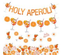 Decorazioni Aperol: 102 pezzi di accessori Aperol Spritz, ghirlanda arancione, decorazione Aperol con coriandoli, decorazione da tavolo, ghirlanda da appendere, ghirlanda di compleanno, ciondolo