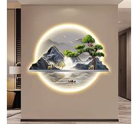 Decorazioni artistiche da Parete 3D Lampada, Sculture da Parete Arte da Appendere a Parete con Luce a LED, Dipinti sospesi di paesaggi Luminosi di Montagna e Acqua, Albero della Vita, per