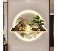 Decorazioni artistiche da Parete 3D Lampada, Sculture da Parete Arte da Appendere a Parete con Luce a LED, Dipinti sospesi di paesaggi Luminosi di Montagna e Acqua, Albero della Vita, per
