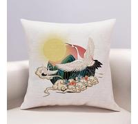 Decorazioni autunnali, Cushion Covers 40cm x Red Sun Crane Invisible Zipper Sofa Cushions Outdoor Garden Decorative Pillows Square Pillow Case(Yellow Moon Mountain,(60x60cm))