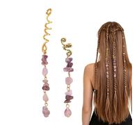 Decorazioni Capelli per Trecce | Anelli Vintage Con Gemme Da Dreadlock - Gemma in Pietra Naturale per Dreadlock - da Donna, Ragazze, Adolescenti, Sposa, Ballo, Compleanno, Festival, Trucco, Costume