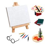 Decorazioni Casa Bambole Cavalletto Tavolozza Legno Libri Bevande Cose | Accessori Giardino Fatato Miniatura Per Collezionisti Artisti Fan Fai da Te Camera da Letto Interni Compleanno Sala Giochi