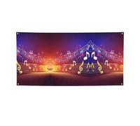 Decorazioni colorate per feste con stampa di note musicali,Migliori bandiere banner per eventi,Disegni innovativi per forniture per feste di compleanno