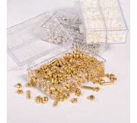 Decorazioni commestibili per torte, caramelle perla dorate e bianche, confezione regalo a 6 scomparti, per torte di compleanno, ciambelle, biscotti, cioccolato, gelato, Natale, Ognissanti, San Valenti