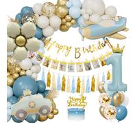 Decorazioni Compleanno Bambino 1 Anno, Palloncini Compleanno 1 Anno Blu E Oro