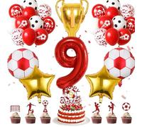 Decorazioni Compleanno Calcio 9 Anni, Palloncini 9 Compleanno Calcio, Palloncini Calcio, Ballons Trofeo, Palloncini Calcio Compleanno, Palloncino Alluminio Calcio, Decorazione per Feste di Calcio (M4)