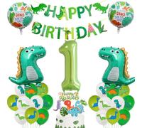 Decorazioni compleanno dinosauro 1 anni, palloncini compleanno dinosauro con ghirlanda Happy Birthday, decorazioni compleanno dinosauro 1 anni ragazzo, decorazione festa 1 anni ragazzo compleanno