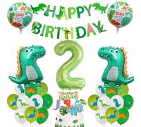 Decorazioni compleanno dinosauro 2 anni, palloncini compleanno dinosauro con ghirlanda Happy Birthday, decorazioni compleanno dinosauro 2 anni ragazzo, decorazione festa 2 anni ragazzo compleanno