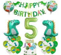 Decorazioni compleanno dinosauro 5 anni, palloncini compleanno dinosauro con ghirlanda Happy Birthday, decorazioni compleanno dinosauro 5 anni ragazzo, decorazione festa 5 anni ragazzo compleanno