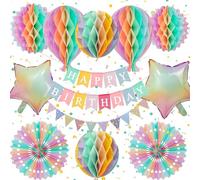 Decorazioni Compleanno Pastello, Addobbi Compleanno Buon compleanno, Happy Birthday Ghirlanda per Ragazza Donne Ragazzi Uomini