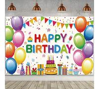 Decorazioni Compleanno, Poster in Tessuto Sfondo, Photo Booth Fondale per Giardino Tavolo Parete (Colore)