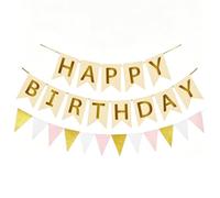 Decorazioni Compleanno Rosa Bianco, 16 Palloncini Retro Rosa, Biancoe, Oro e Nude, Striscione Buon Compleanno e Festoni Compleanno, Decorazioni Happy Birthday per Bambine e Donne