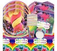 Decorazioni Compleanno Trolls,61Pcs Stoviglie per Feste di Compleanno Piatti,Tovaglioli di carta,Bicchieri di carta,Tovaglie,Troll Stoviglie per feste di Compleanno Per feste di Compleanno di Bambini