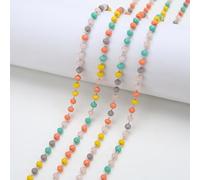 Decorazioni con tende a frange, Catena di perline di vetro in acciaio inossidabile da 1 metro, colore acciaio, for la creazione di gioielli fai da te(1)