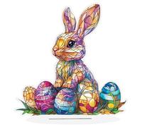 Decorazioni Coniglio,Centrotavola Pasquale in Acrilico 2D - Centrotavola Coniglio per Decorazione Scrivania Primaverile - Per Casa Soggiorno Scaffale Scrivania Mobile Matrimonio Festa