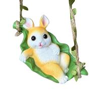 Decorazioni Coniglio - Ornamento da giardino in resina raffigurante un coniglio su un'amaca,Decorazione da giardino | per il, esterni, interni, cortile, patio, casa, paesaggio, ballo