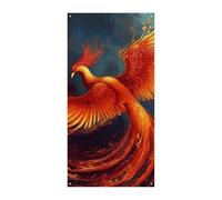 Decorazioni Copertura per porta anteriore Copertura per porta anteriore Arancione Rosso Phoenix Copertura per porta di Natale Appeso Banner Porta di Benvenuto Banner Tenda per porta
