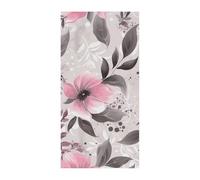 Decorazioni Copertura per porta anteriore Copertura per porta anteriore Fiori e foglie rosa su grigio Copertura per porta di Natale Appeso Banner per porta di benvenuto Tenda per porta