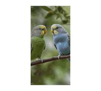 Decorazioni Copertura per porta anteriore Copertura per porta anteriore Parrocchetti Blu e Verde Copertura per porta di Natale Appeso Banner Porta di Benvenuto Banner Tenda per porta