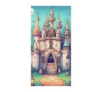 Decorazioni Copertura per porta anteriore Copertura per porta classica Castello di Natale Copertura per porta da appendere Natale Banner per porta di benvenuto Banner per porta