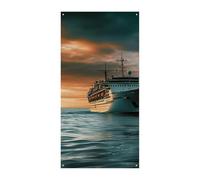 Decorazioni Copertura per porta anteriore Copertura per porta da crociera Nave da crociera Copertura per porta di Natale Appeso Banner per porta di benvenuto Banner Tenda