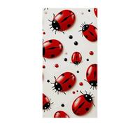 Decorazioni Copertura per porta anteriore Copertura per porta rossa Coccinella Natale Copertura per porta da appendere Natale Banner per porta di benvenuto Tenda per porta