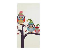 Decorazioni Copertura per porta d'ingresso Carino Gufi di Natale su ramo Copertura per porta di Natale Appeso Banner Porta di Benvenuto Banner Porta Tenda