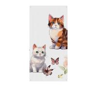 Decorazioni Copertura per porta d'ingresso Copertura per porta anteriore Cat Farfalla Natale Copertura per porta da appendere Banner per porta di benvenuto Tenda per porta