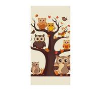 Decorazioni Copertura per porta d'ingresso Copertura per porta d'ingresso Cartoon Famiglia Gufi sull'albero marrone Copertura per porta di Natale Appeso Banner Porta di Benvenuto Banner Porta Tenda