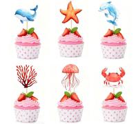 Decorazioni Cupcake,12 Pezzi Toppers per Torta,Decorazioni per Torte