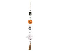 Decorazioni da appendere alla porta di Halloween Ghirlanda di perline di legno di Halloween con nappe, decorazione a strati con perline di scheletro di zucca, decorazione da parete con (One Size)