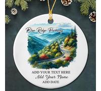 Decorazioni Da Appendere All'Albero Di Natale Custom Ridge Blue Parkway Text Name Usa Traveling Con Cordino Ornamenti Natalizi Ornamento In Ceramica Di Natale Per Vacanze Decorazioni Coppie