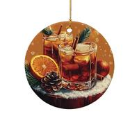 Decorazioni Da Appendere All'Albero Di Natale Old Fashioned Cocktail Red Con Cordino Ornamenti Natalizi In Porcellana Pendenti In Porcellana Per Decorazioni Amici Matrimoni