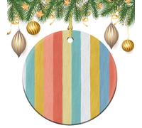 Decorazioni da appendere all'albero di Natale verticali in tessuto di colore estivo, 2 pezzi, 7,2 cm, rotonde su entrambi i lati